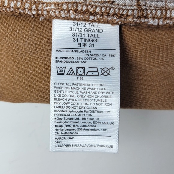 GAP High Rise Stride Ankle Jeans 31/12T Wide Leg Retro Spiced Brown Denim Fall - Picture 7 of 10